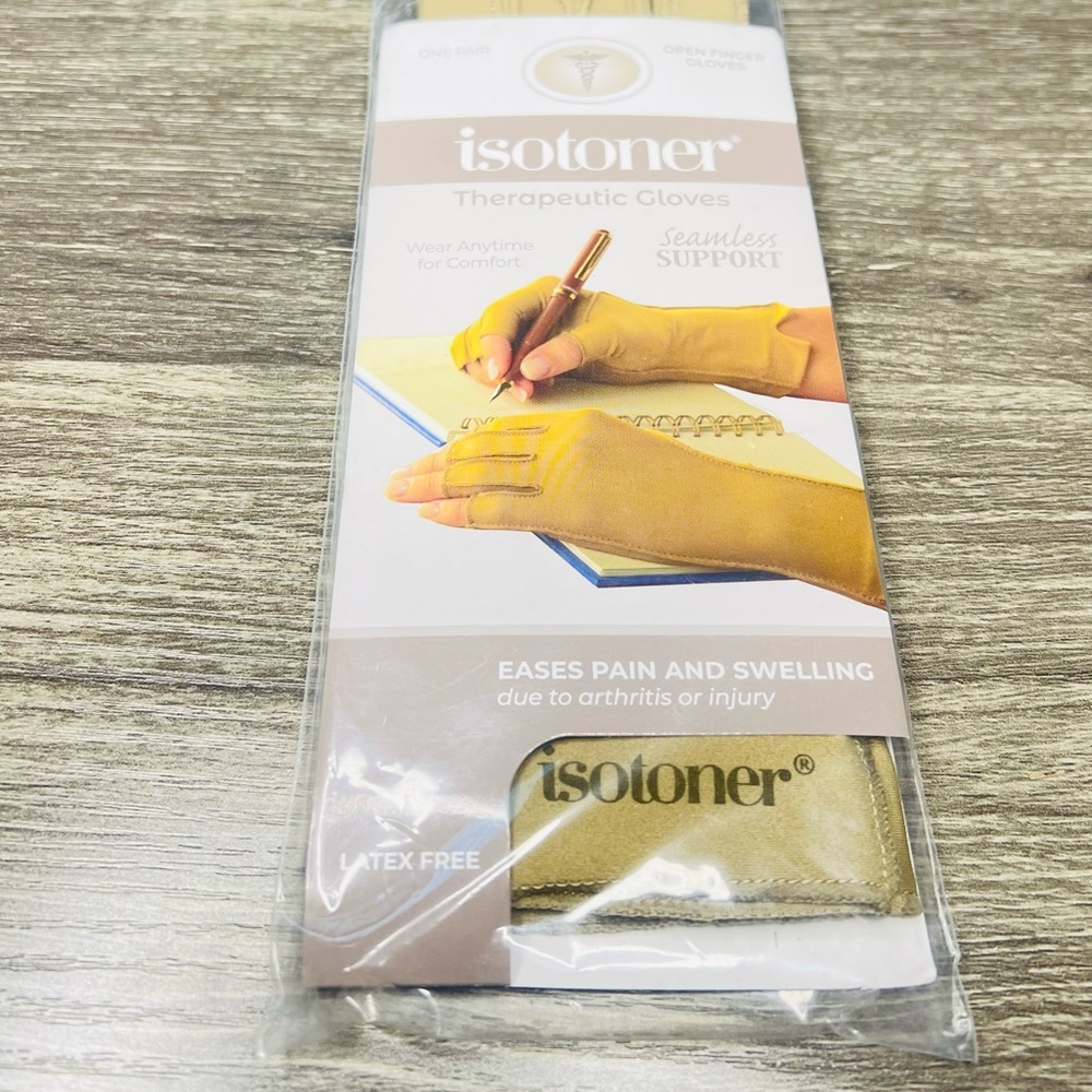 Isotoner Therapeutic Gloves 1 Pair Open Finger Gloves for Comfort and Relief LG